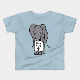 Gray Elephant says Bee Kind Kids T-Shirt